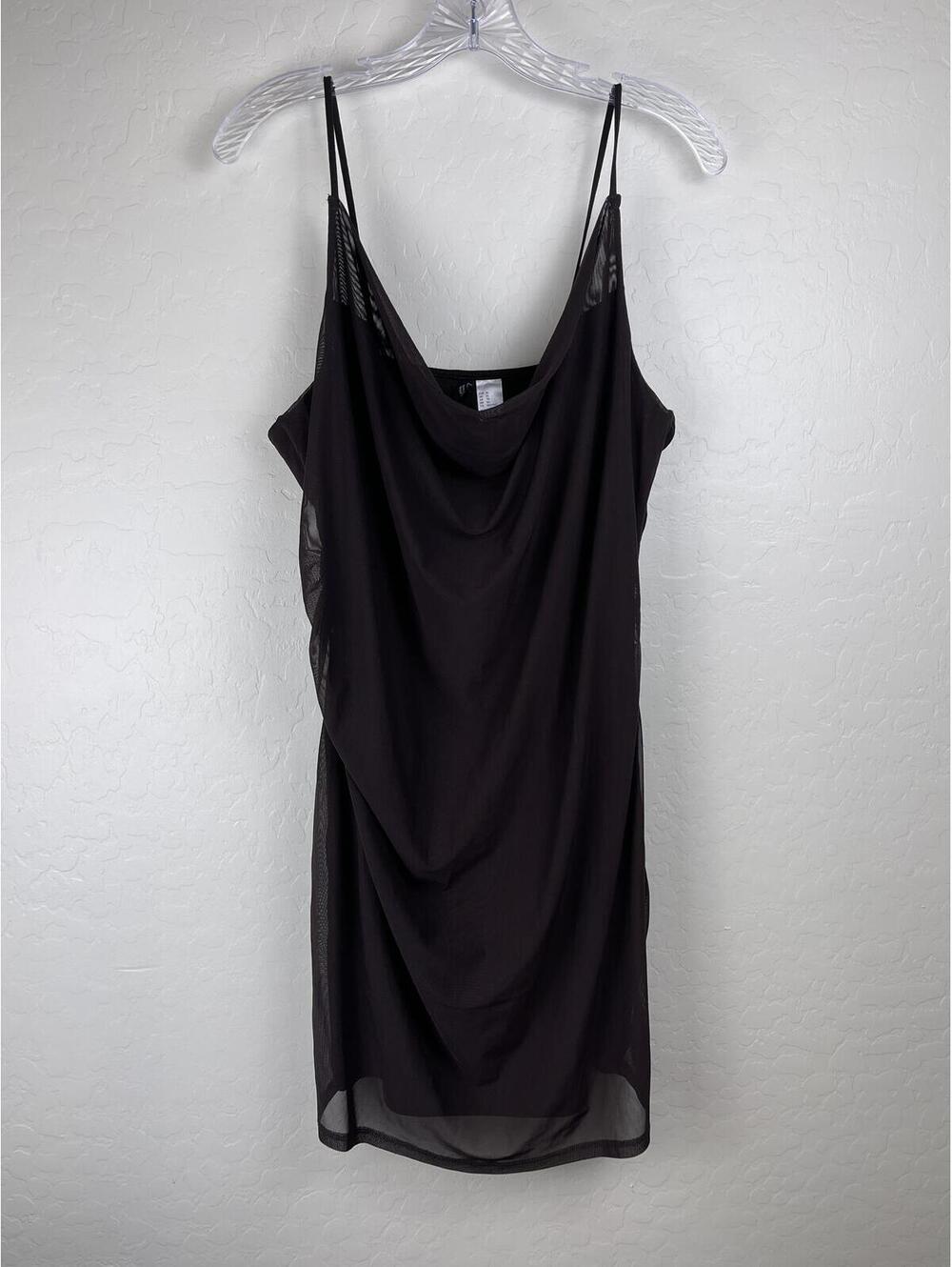 H&M Divided Brown Sheer Spaghetti Strap Slip Dress